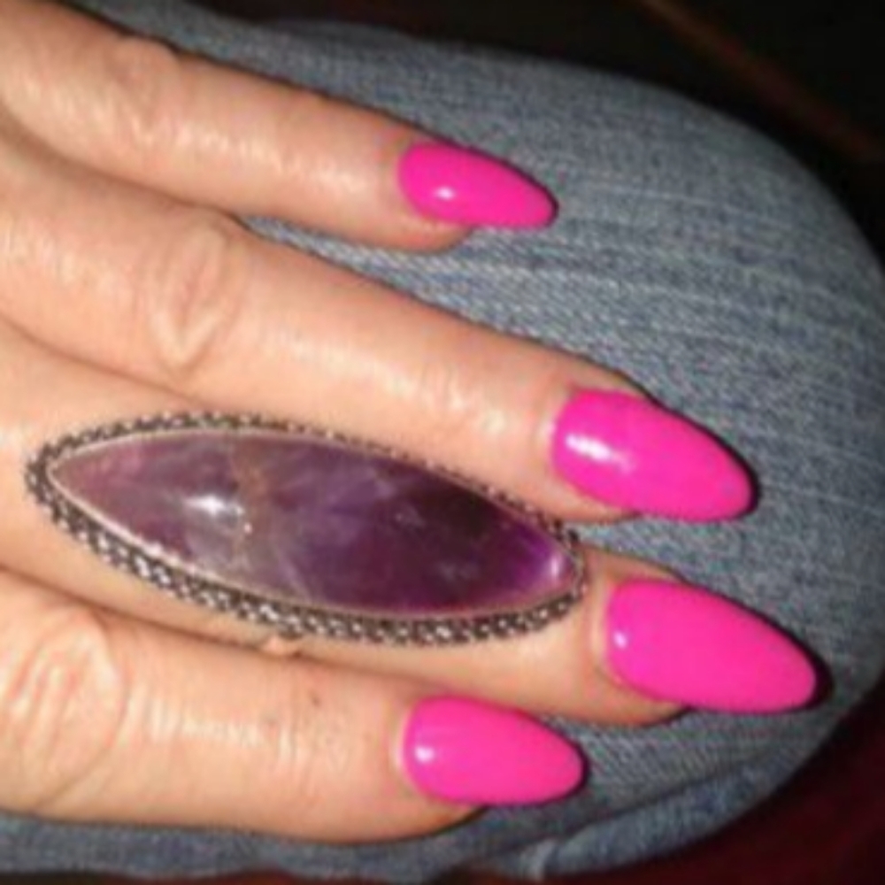 Elongated Amethyst Ring SIZE-8_925 Sterling Silver